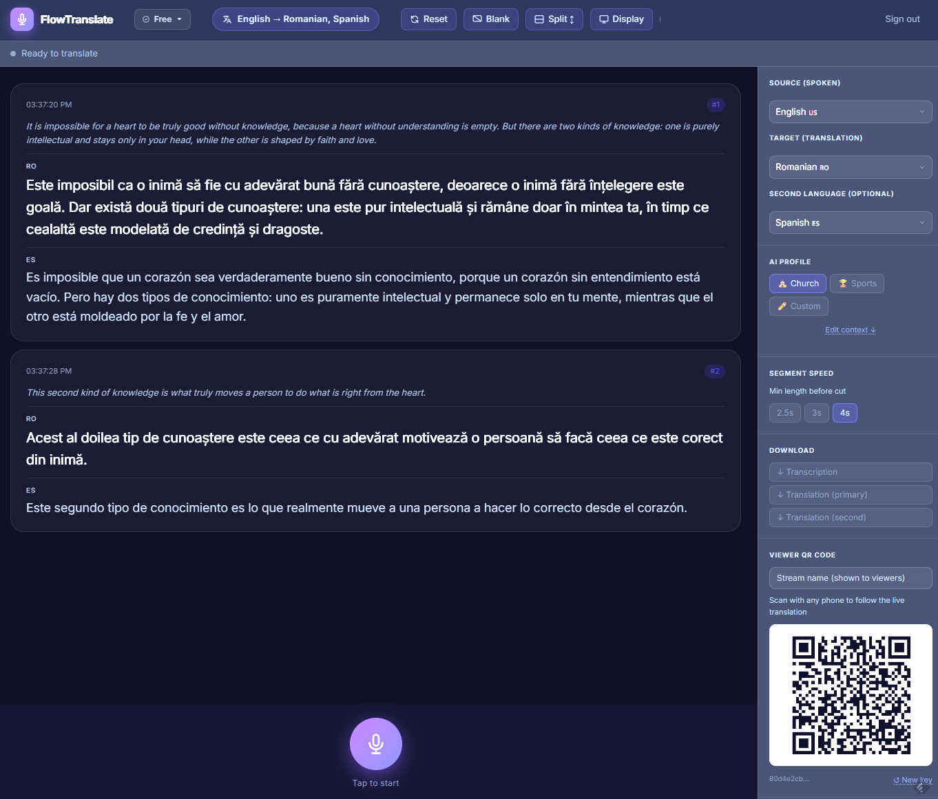 FlowTranslate preview